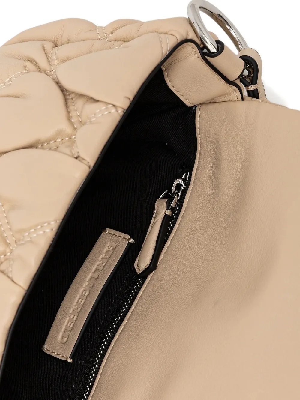 Karl Lagerfeld Schoudertas met logoplakkaat Beige