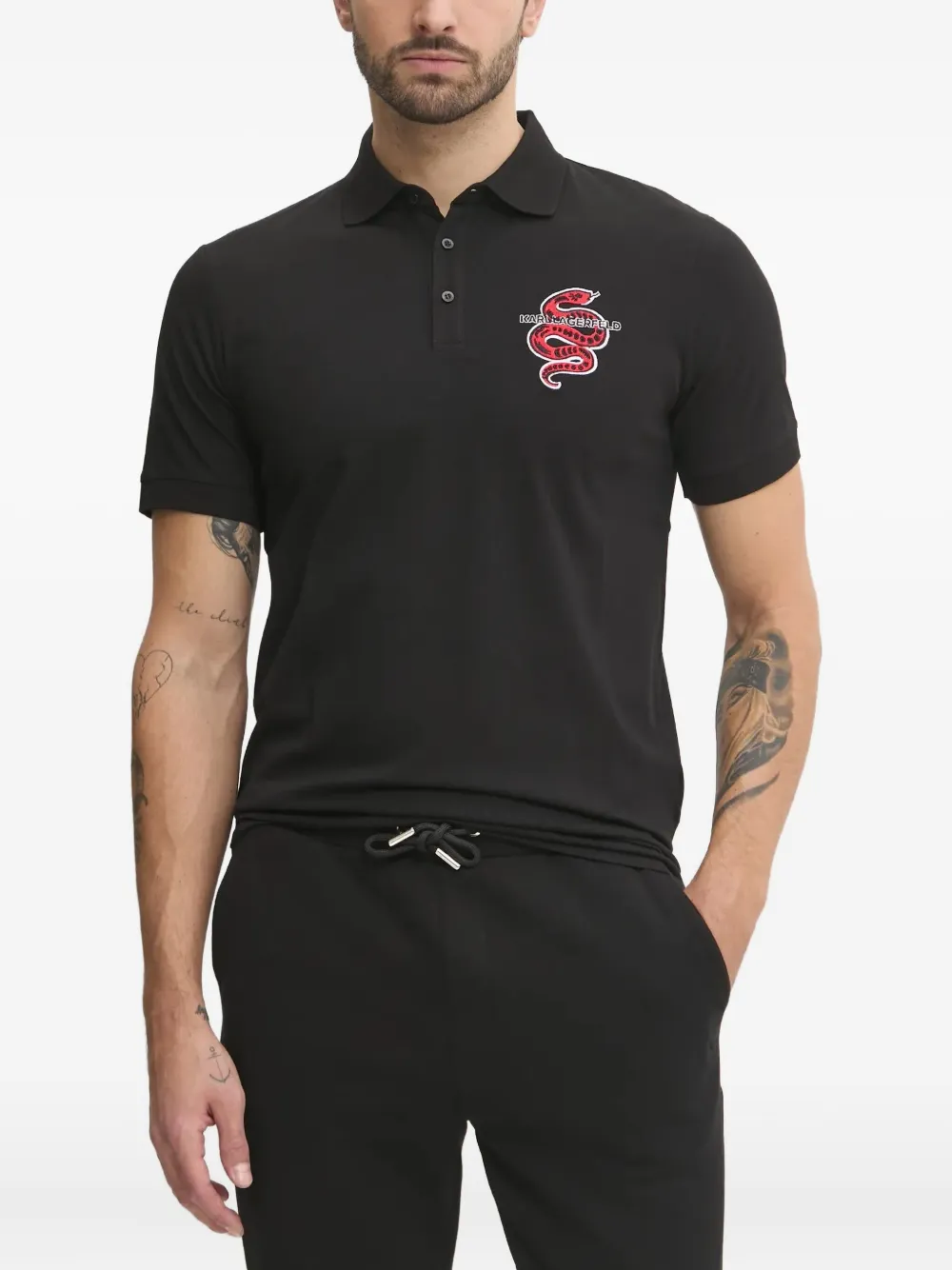 Karl Lagerfeld Poloshirt Mit Logo-stickerei In Animal Print