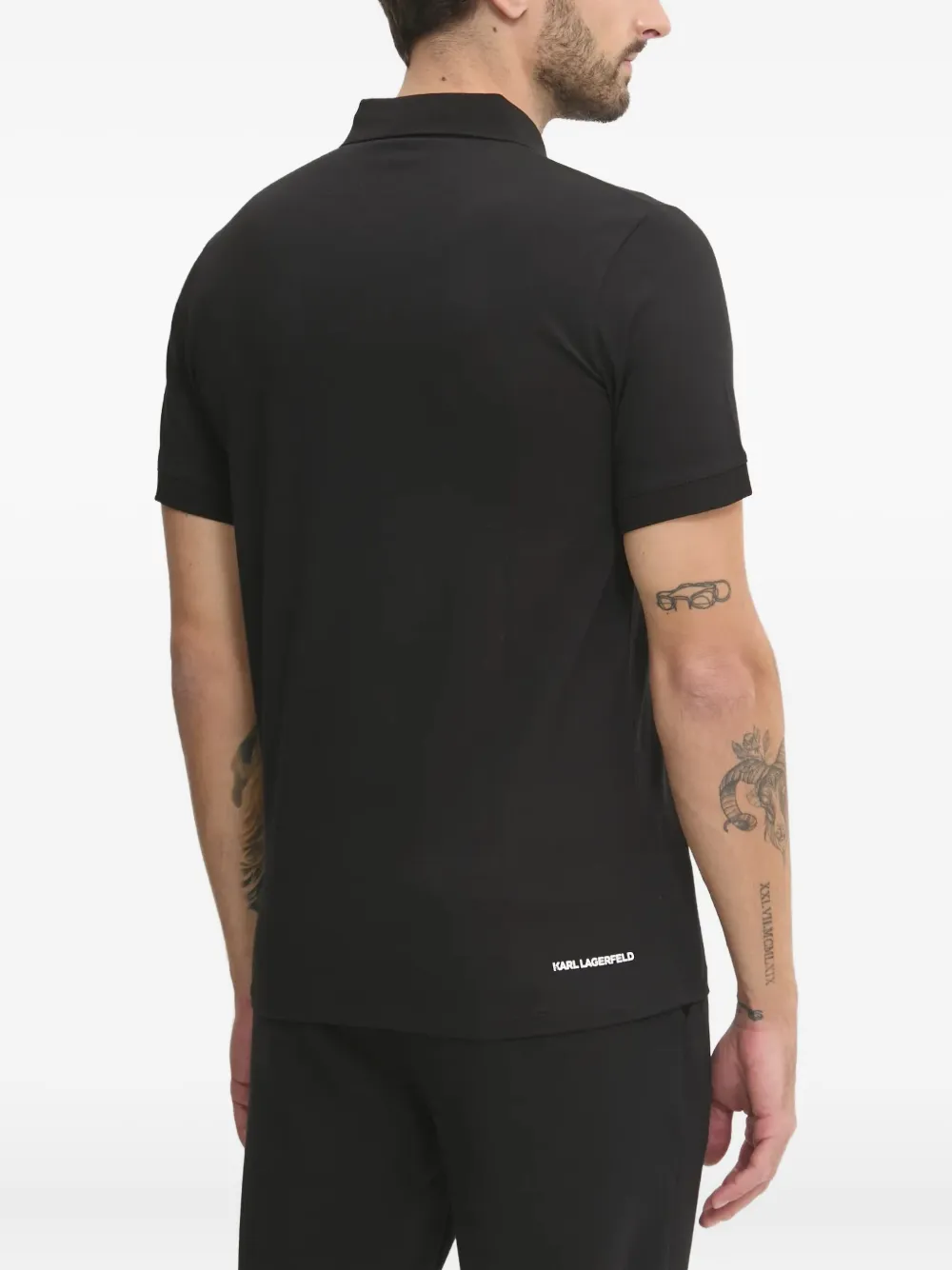 Karl Lagerfeld Poloshirt met geborduurd logo Zwart