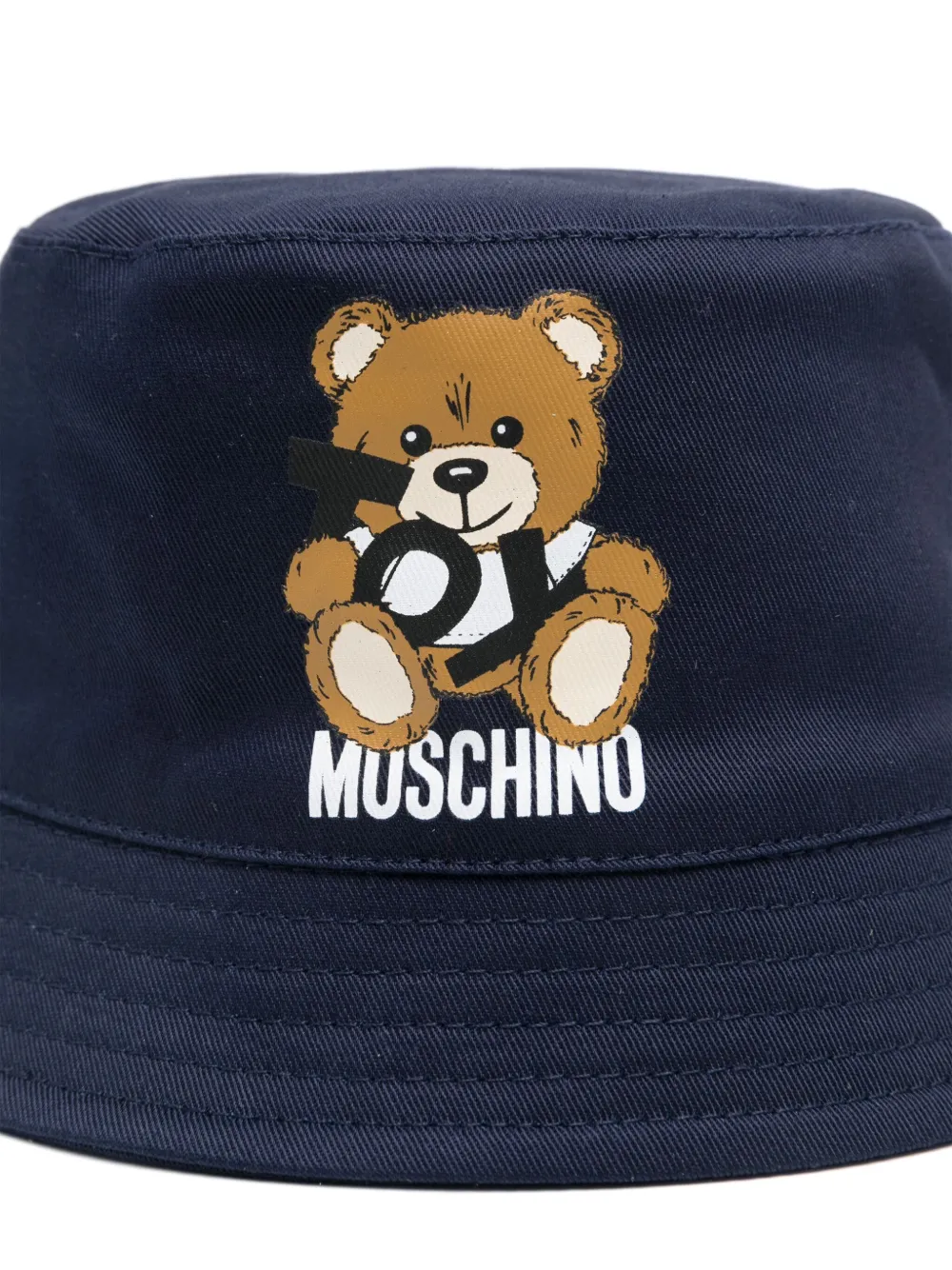 Moschino Kids Vissershoed met teddybeerprint - Blauw