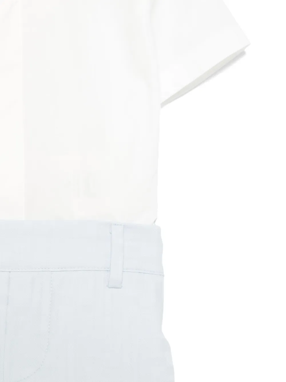 Fendi Kids Shirt en shorts met FF-jacquard Blauw
