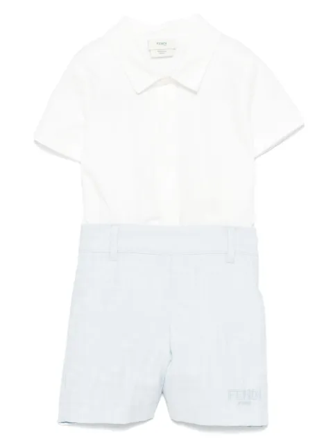 Fendi Kids FF-jacquard shirt and shorts set