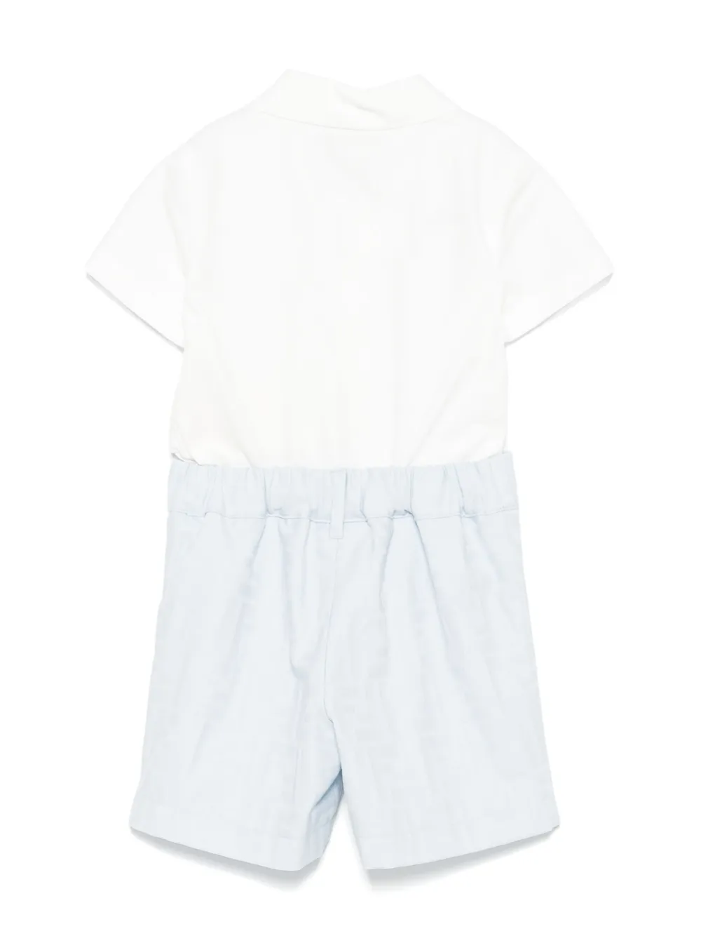 Fendi Kids Shirt en shorts met FF-jacquard Blauw