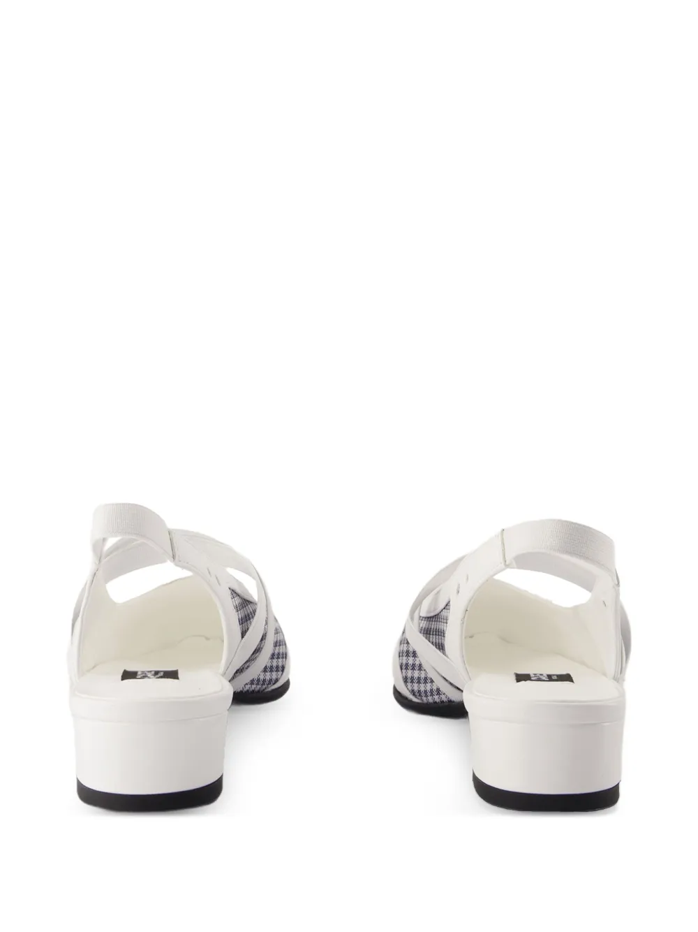 Carel Paris 20mm sling back checked flat pumps White