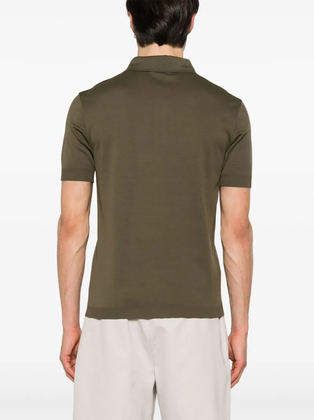 Herno Gebreid poloshirt Groen