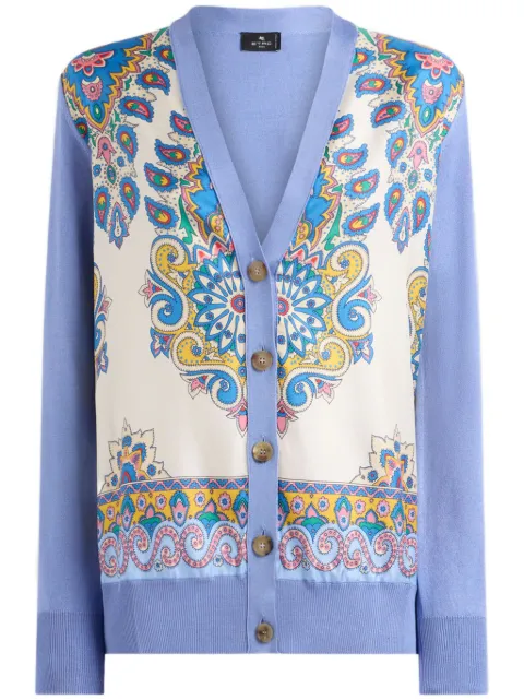 ETRO كارديغان حرير بطبعة