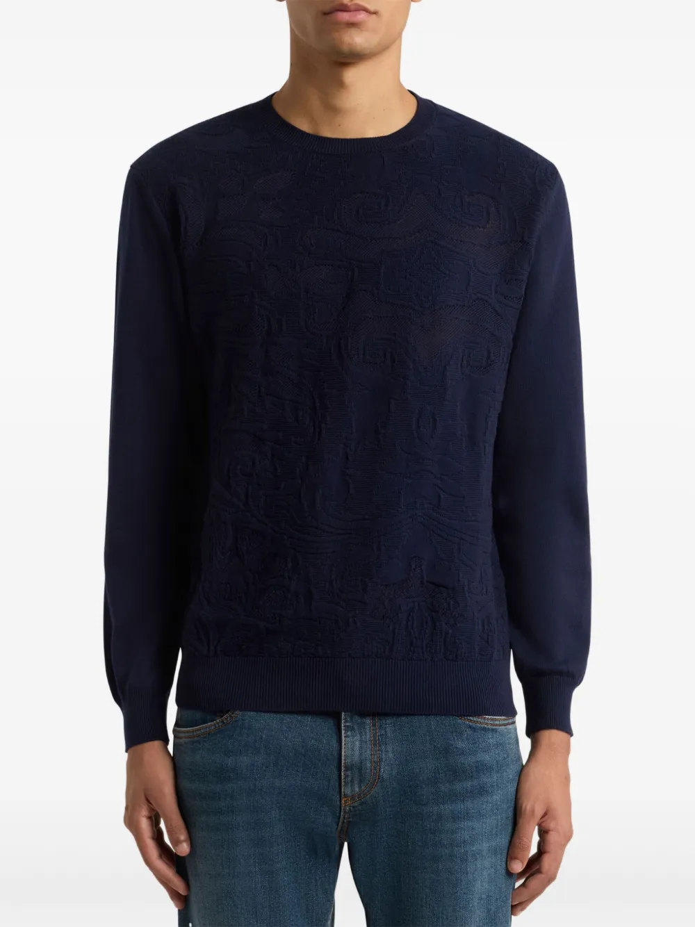 ETRO textured cotton sweater - Blauw