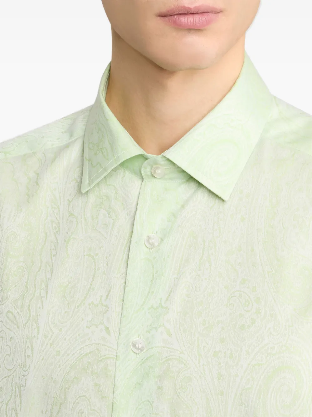 ETRO Overhemd met jacquard Groen