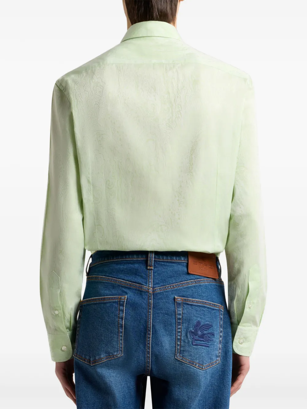 ETRO Overhemd met jacquard Groen