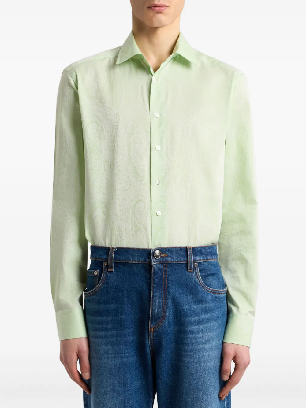 ETRO jacquard cotton shirt - Groen