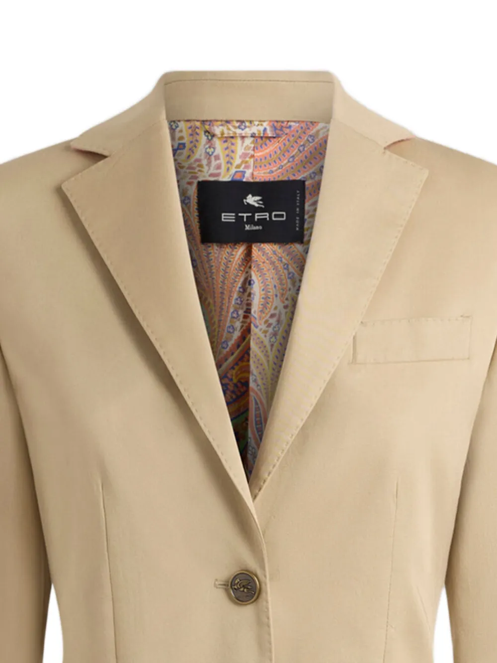 ETRO Pegaso-buttons cotton blazer - Beige