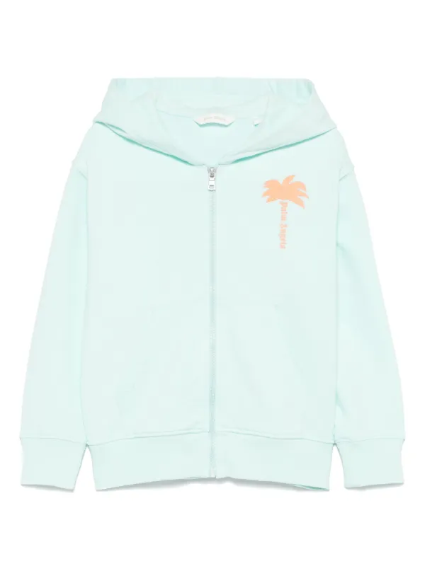 Palm Angels Kids full-zip Hoodie Blue FARFETCH SG