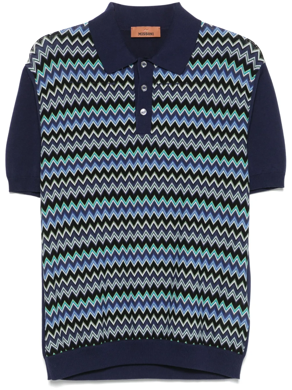 Missoni polo à motif zig-zag | bleu | Image 1