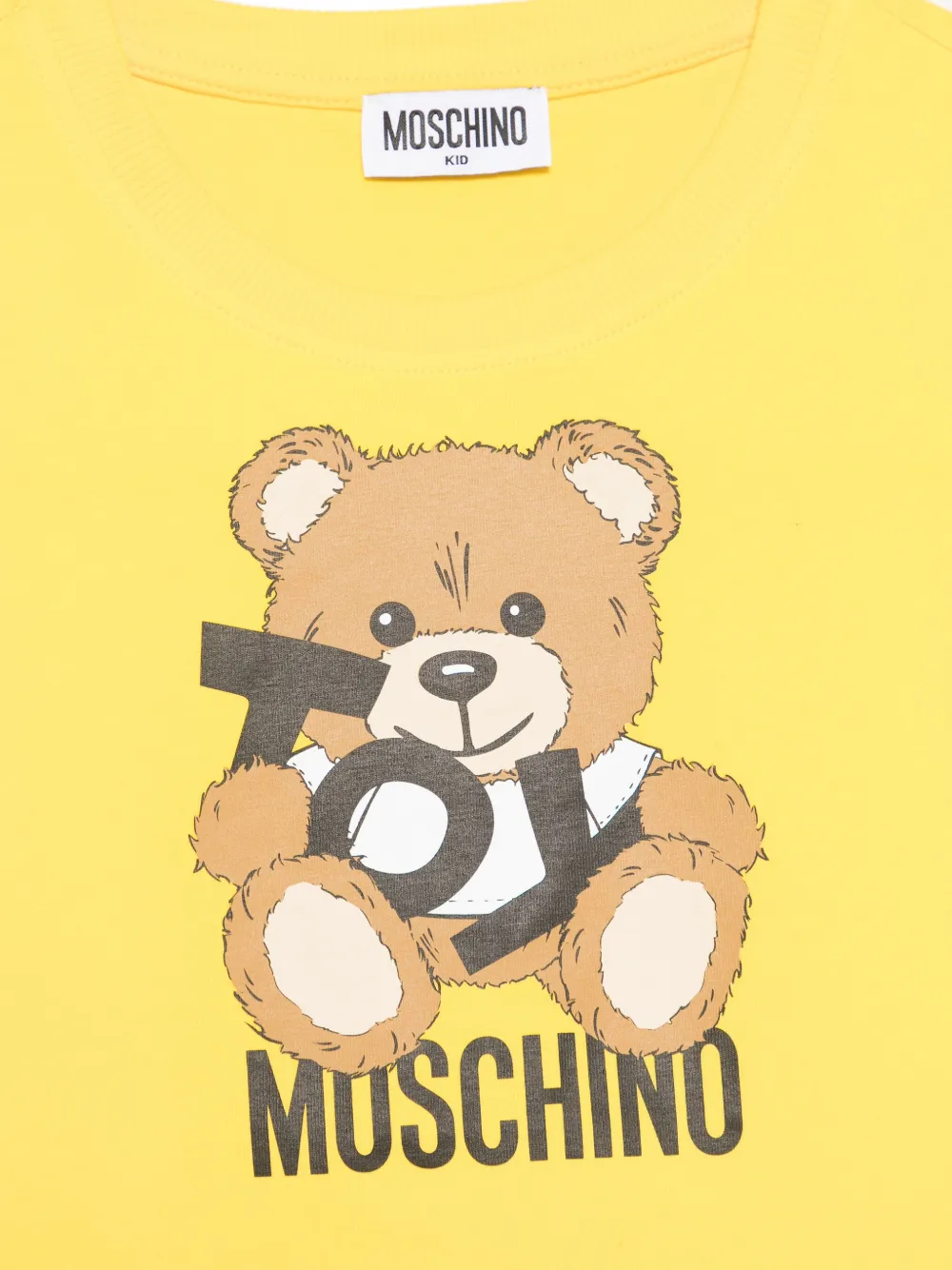 Moschino Kids T-shirt met teddybeerprint Geel