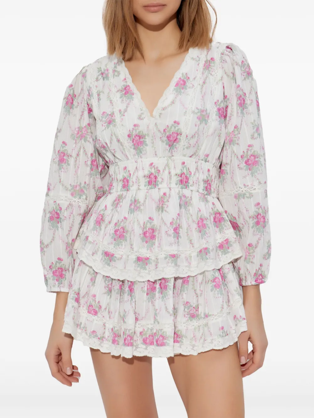LoveShackFancy Mellini jurk Wit