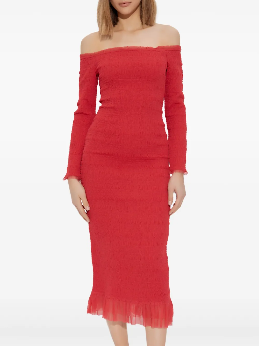 LoveShackFancy Avelle jurk Rood