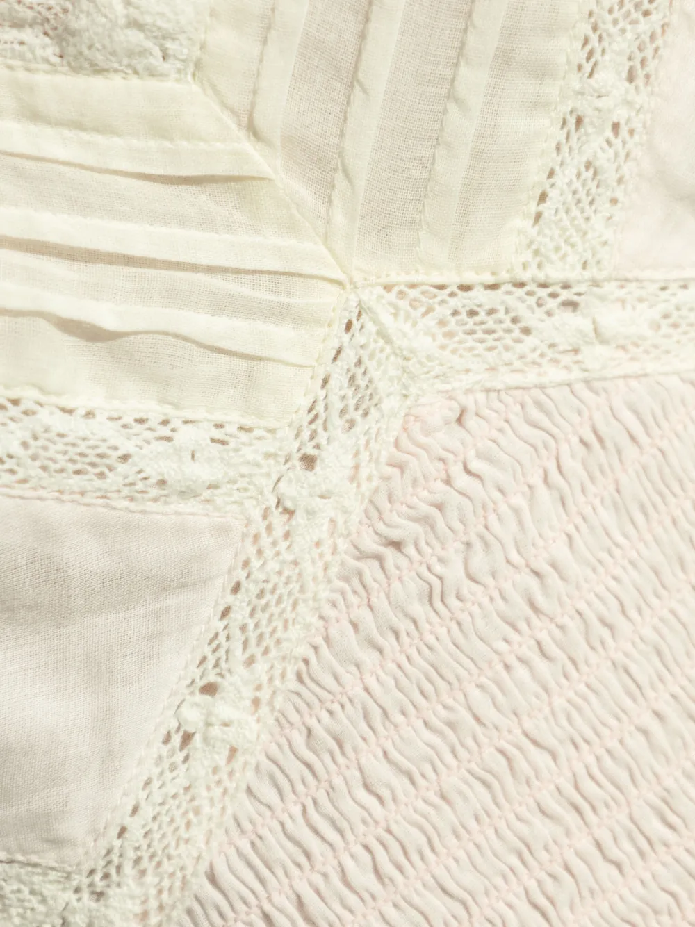 LoveShackFancy Presline jurk Beige