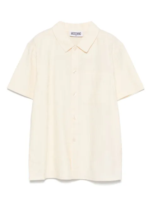 Moschino Kids camisa con monograma en jacquard