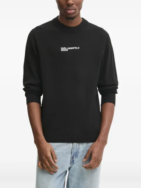 Karl Lagerfeld Jeans logo-embroidered crew-neck sweater