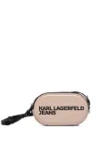 Karl Lagerfeld Jeans oval-shaped logo-plaque crossbody bag - Neutrals