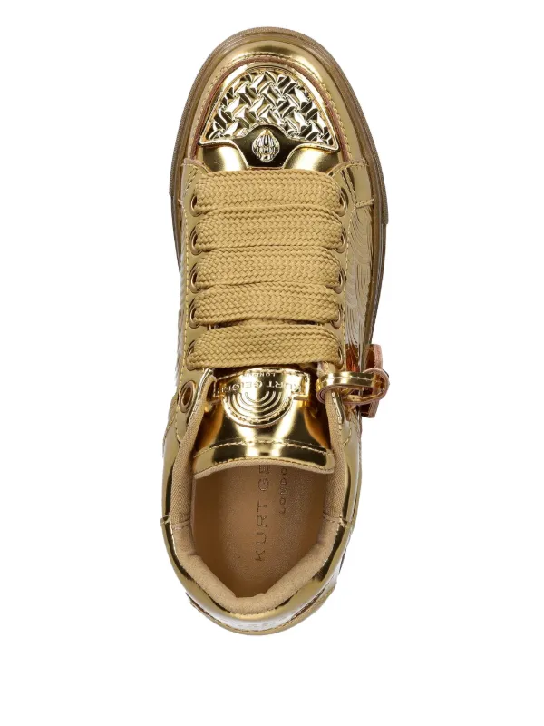 【送料&関税込】Golden  Leather Sneakers Kurt Geiger London Southbank Tag Sneakers | Gold | FARFETCH