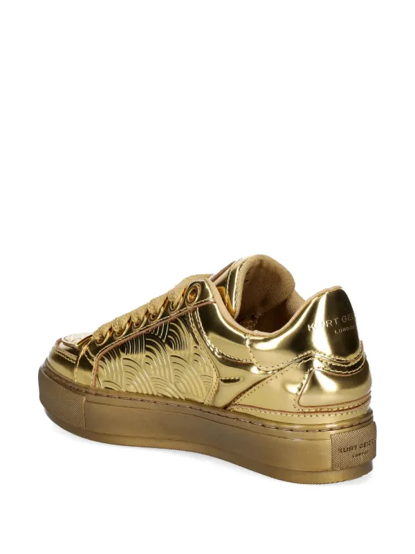 【送料&関税込】Golden  Leather Sneakers Kurt Geiger London Southbank Tag Sneakers | Gold | FARFETCH