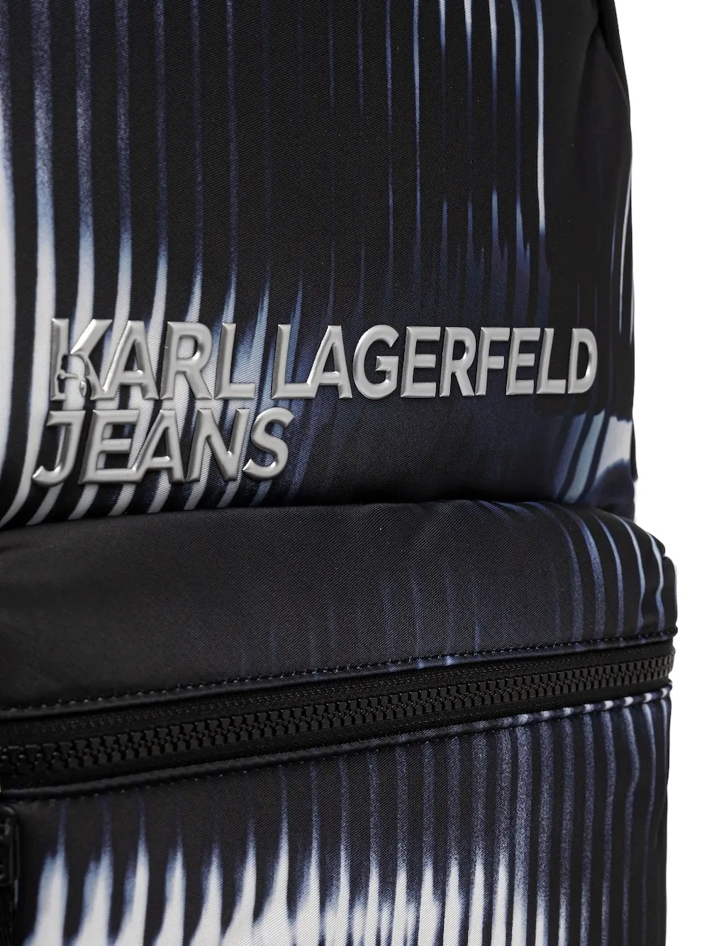 Karl Lagerfeld Jeans Gestreepte rugzak Zwart