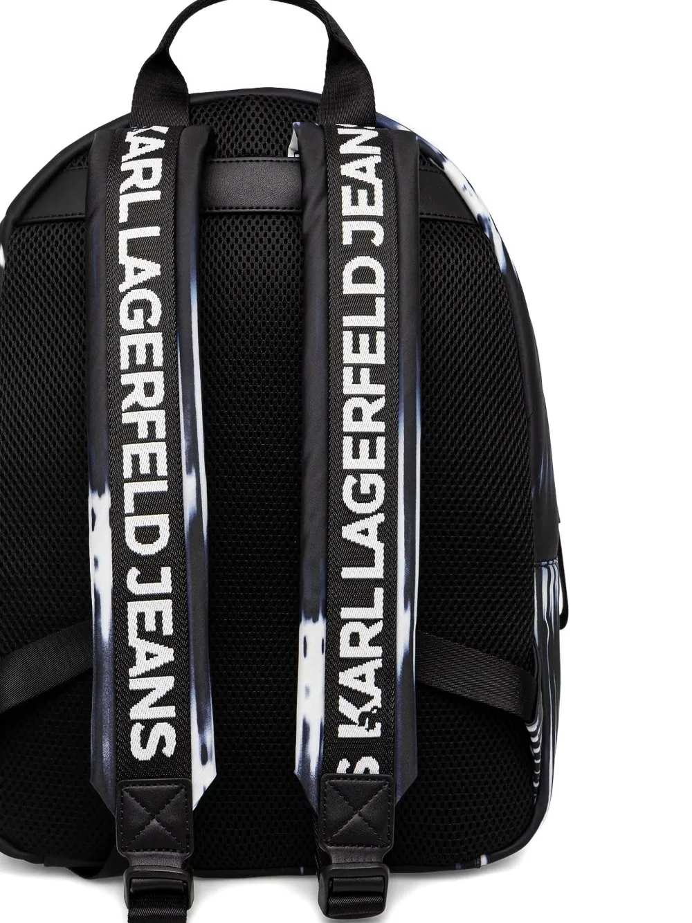 Karl Lagerfeld Jeans Gestreepte rugzak Zwart