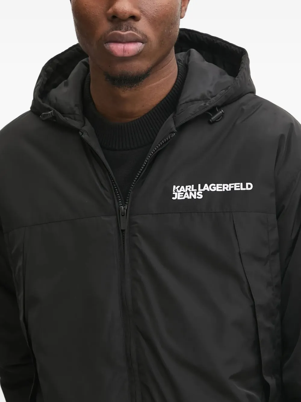 Karl Lagerfeld Jeans Jack met geborduurd logo Zwart