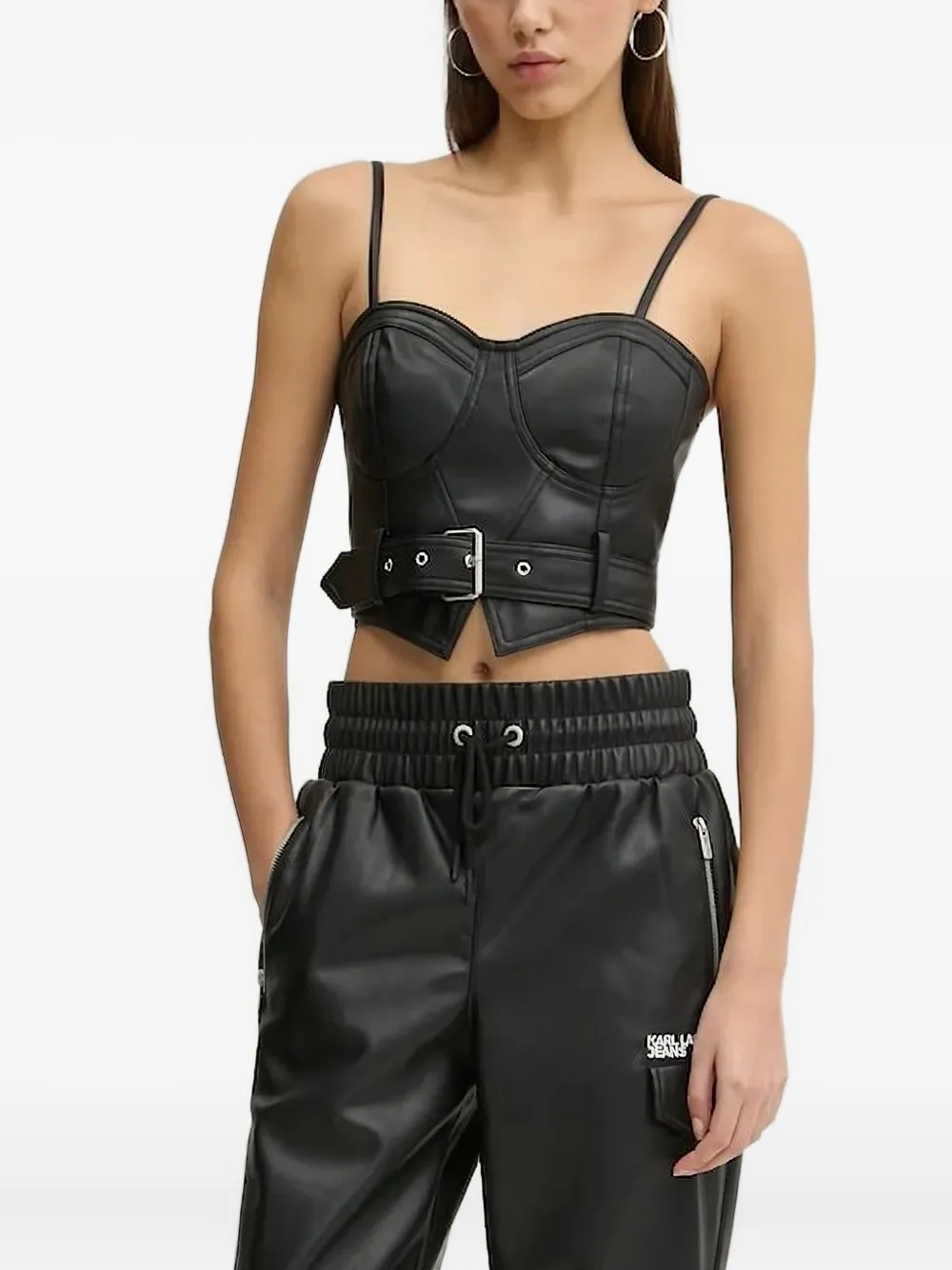 Karl Lagerfeld Jeans cropped bustier top | 블랙 | Image 1