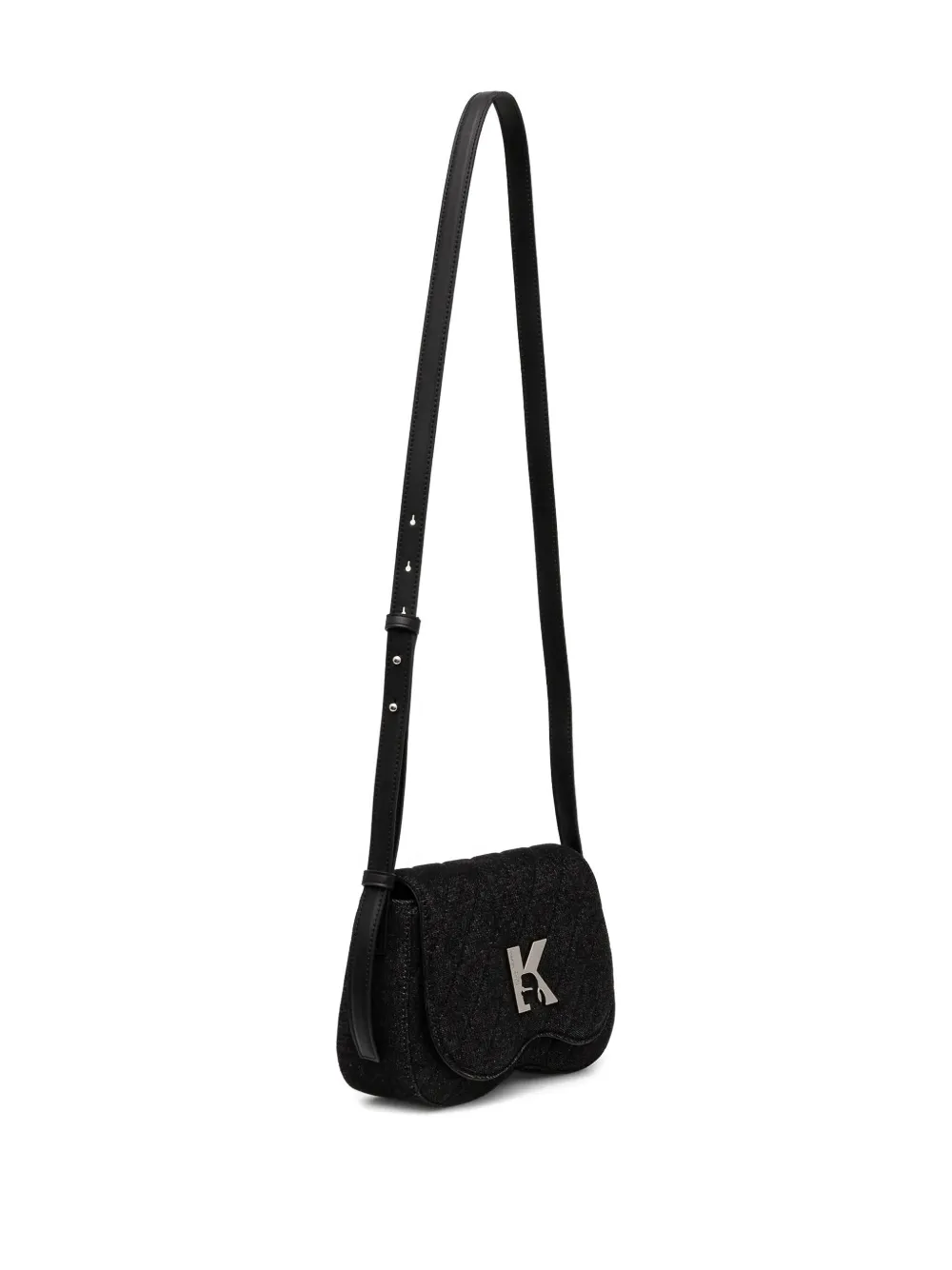 Karl Lagerfeld Jeans Quilted K-logo Crossbody Bag In Black