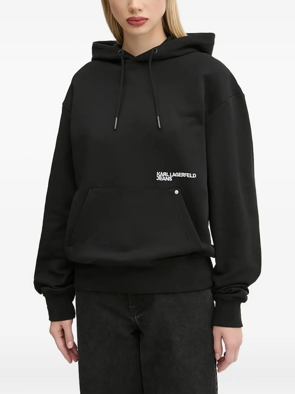 Karl Lagerfeld Jeans graphic-print hoodie Zwart