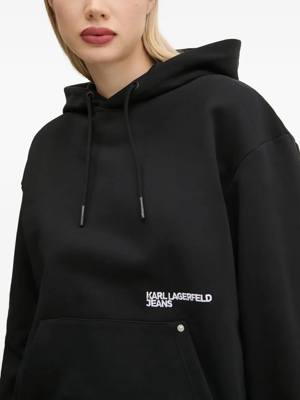 Karl Lagerfeld Jeans graphic-print hoodie Zwart