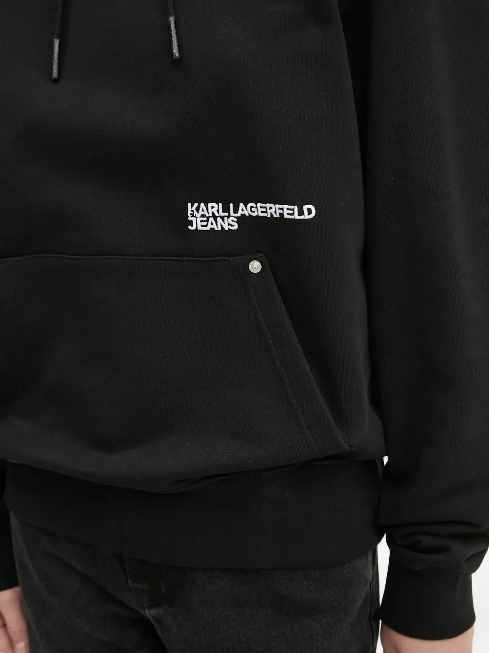 Karl Lagerfeld Jeans graphic-print hoodie Zwart