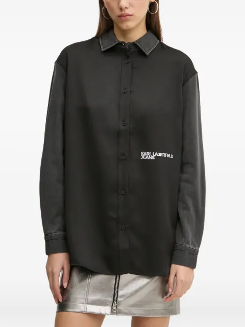 Karl Lagerfeld Jeans camisa con paneles de mezclilla