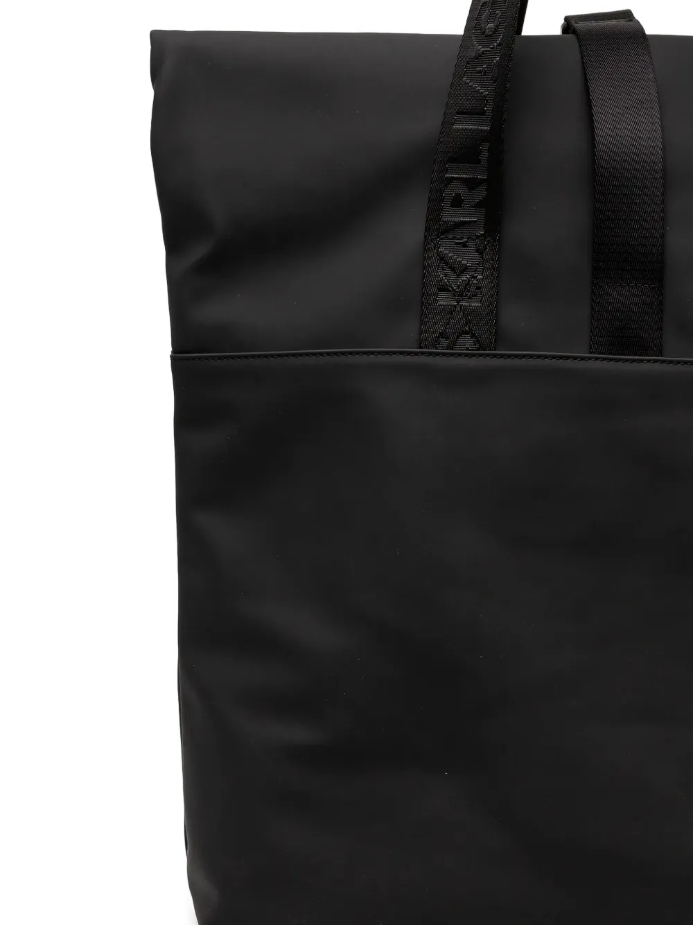 Karl Lagerfeld Jeans Shopper met gerolde bovenkant en logoplakkaat Zwart
