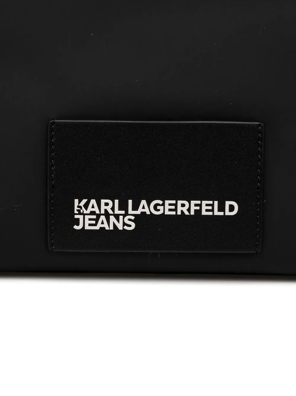 Karl Lagerfeld Jeans Shopper met gerolde bovenkant en logoplakkaat Zwart