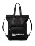 Karl Lagerfeld Jeans logo-patch backpack - Black