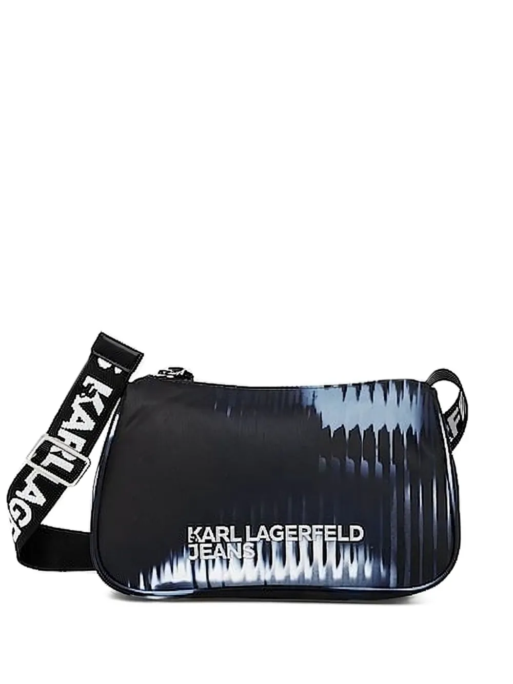 Karl Lagerfeld Jeans stripe-print shoulder bag - ブラック Karl Lagerfeld Jeans stripe-print shoulder bag - ブラック