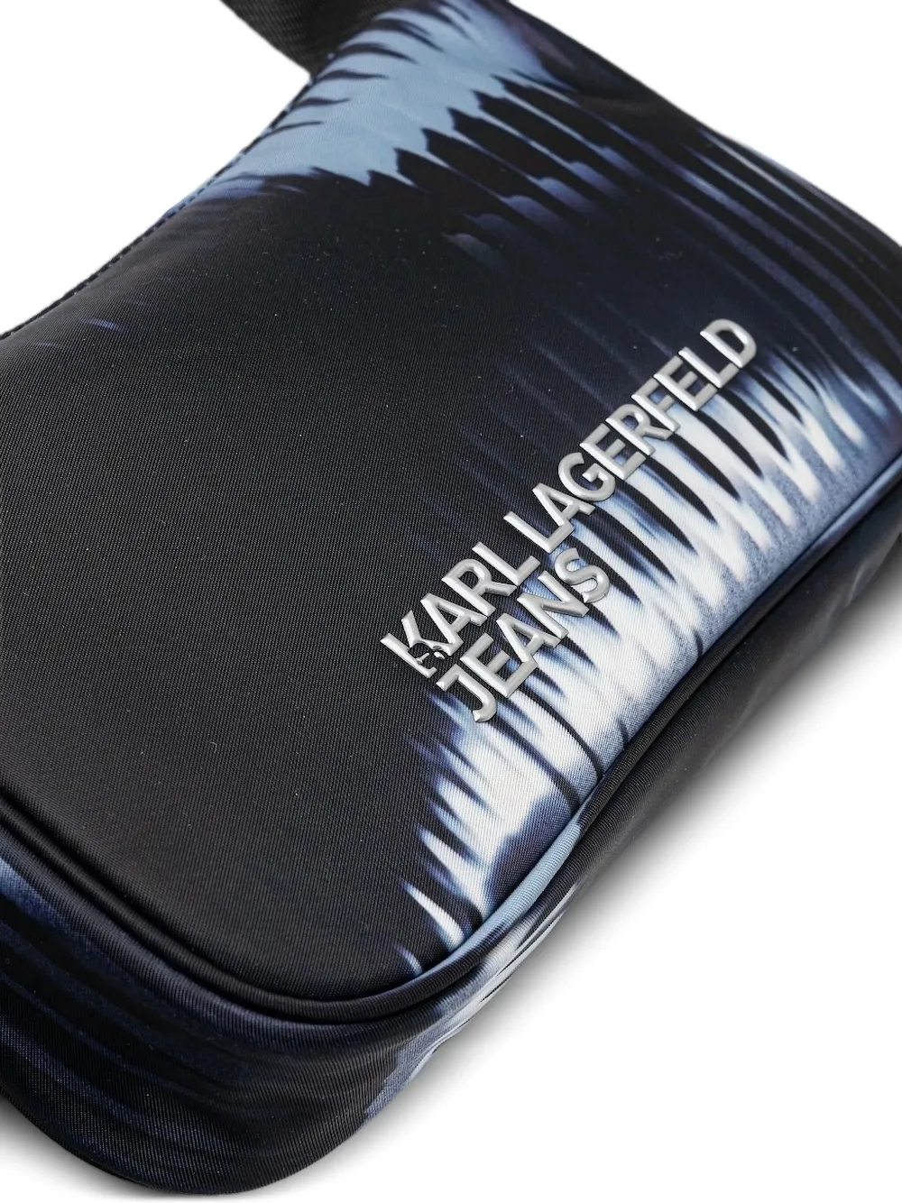 Karl Lagerfeld Jeans Gestreepte schoudertas Zwart
