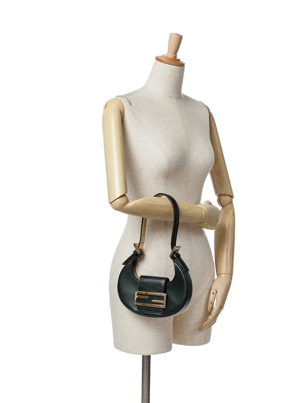 Fendi Pre-Owned 2000-2023 kleine leren Cookie Hobo handtas - Zwart