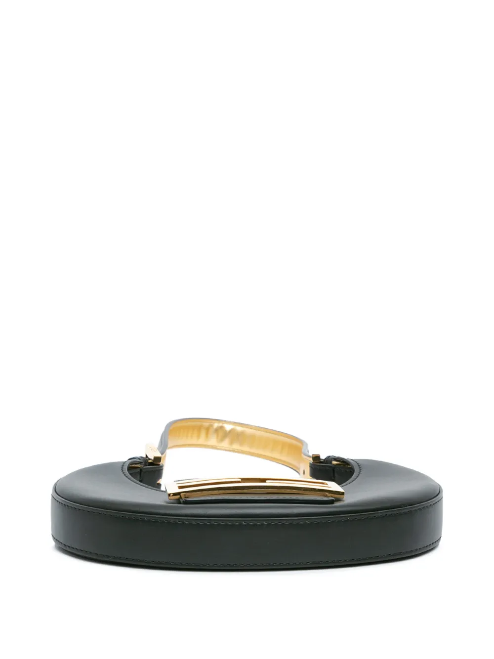 Pre-owned Fendi 2000-2023 Mini Leather Cookie Hobo Handbag In 黑色