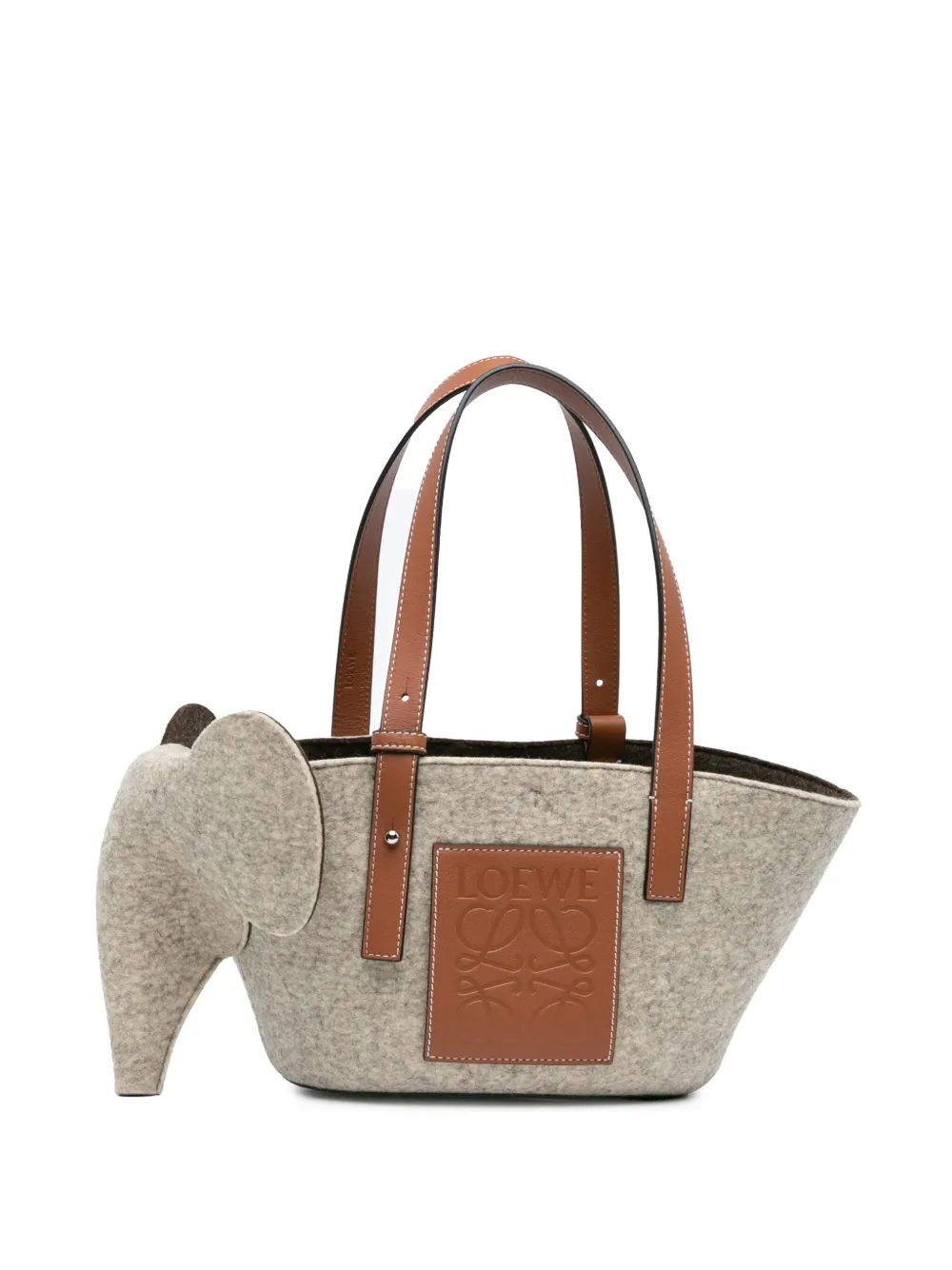 2021 Small Felt Elephant Basket tote bag
