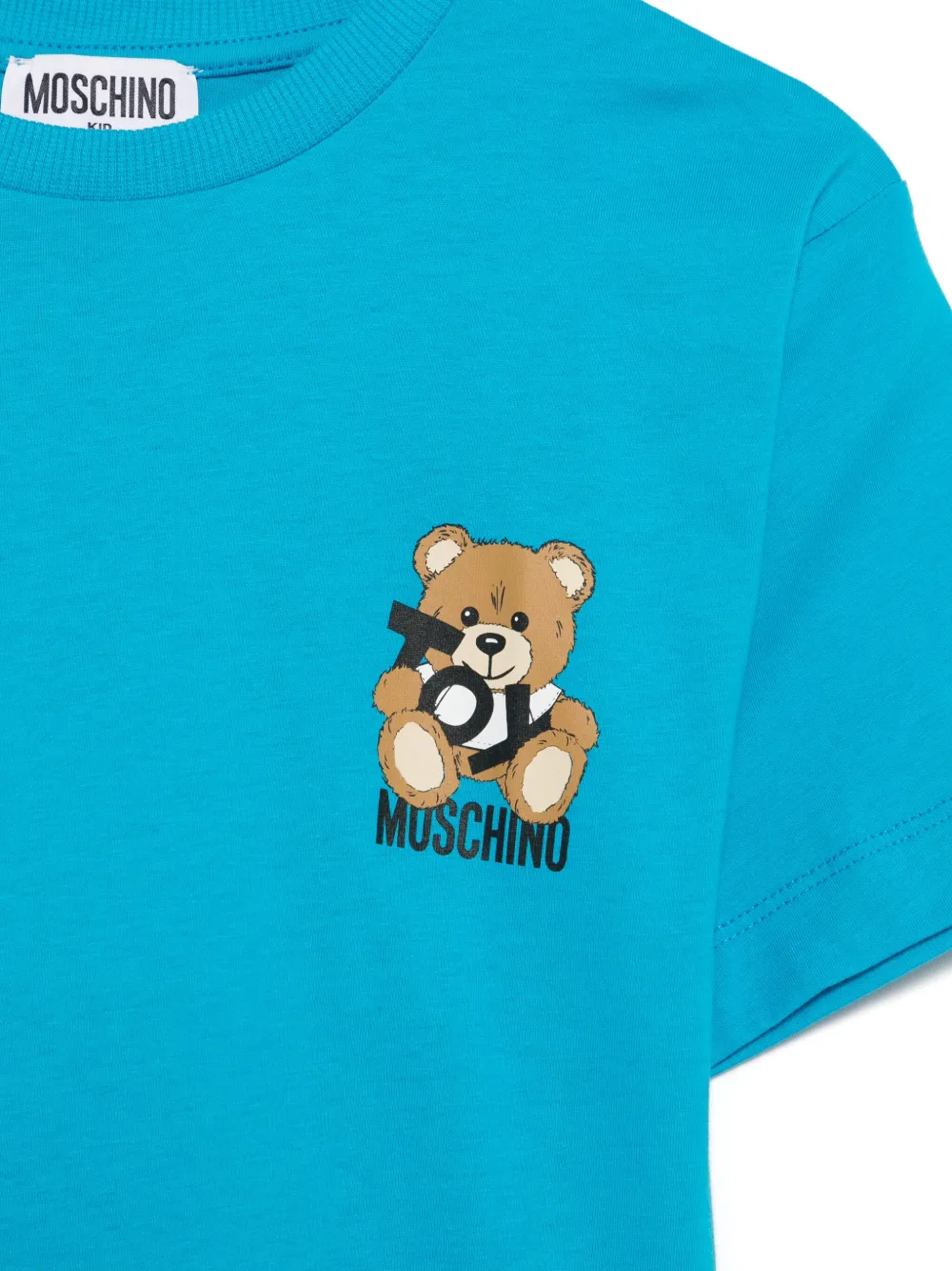 Moschino Kids T-shirt met teddybeerprint Blauw
