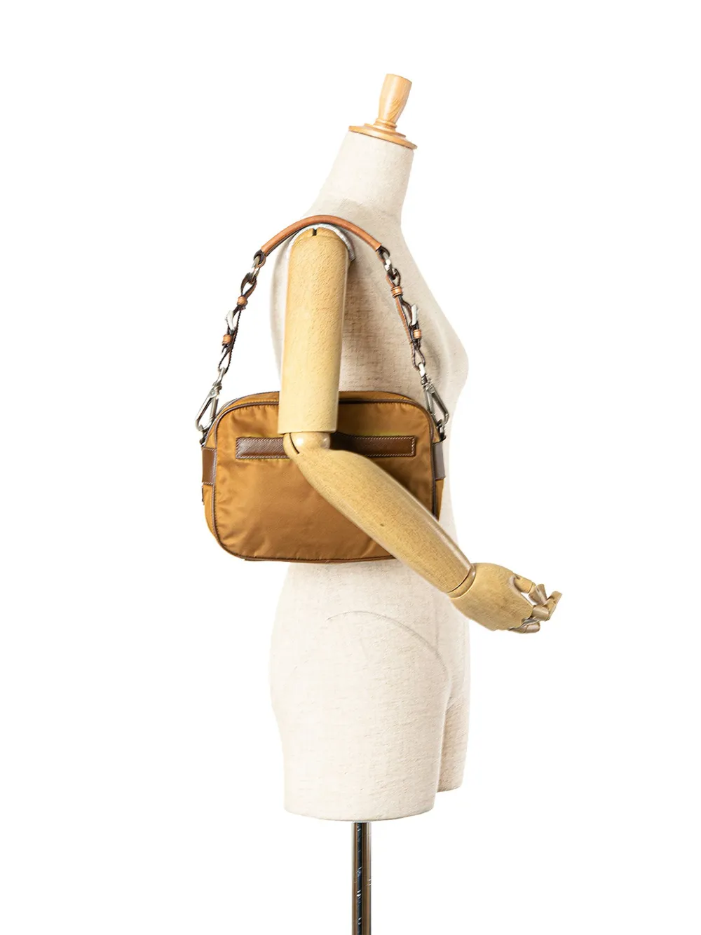 Prada Pre-Owned 2013-2024 Saffiano Tessuto schoudertas met afwerking - Bruin