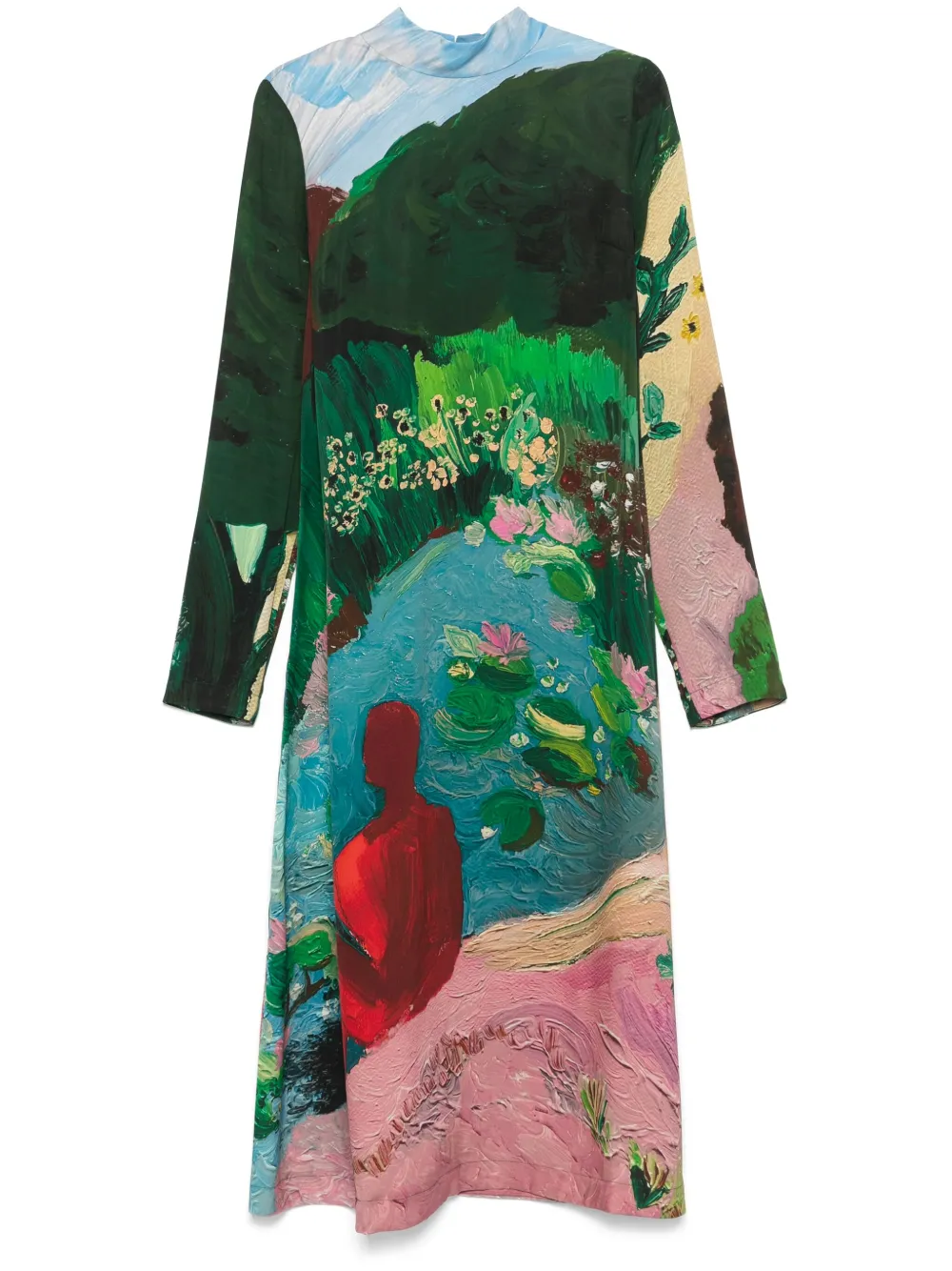 Stine Goya Midi-jurk met lange mouwen Groen