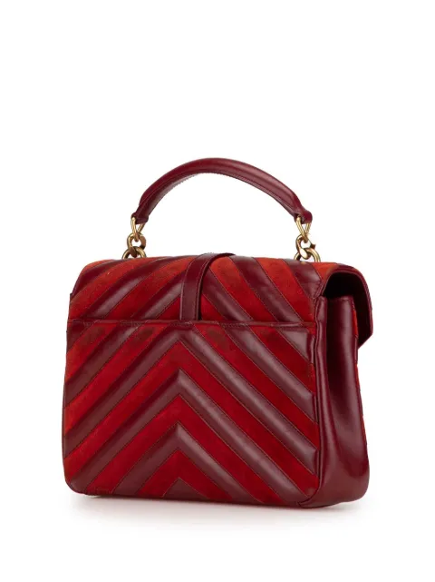 Saint Laurent Pre-Owned 2017 Medium Calfskin and Suede Chevron Monogram College satchel XO3LAQ697R25RN3K - 2