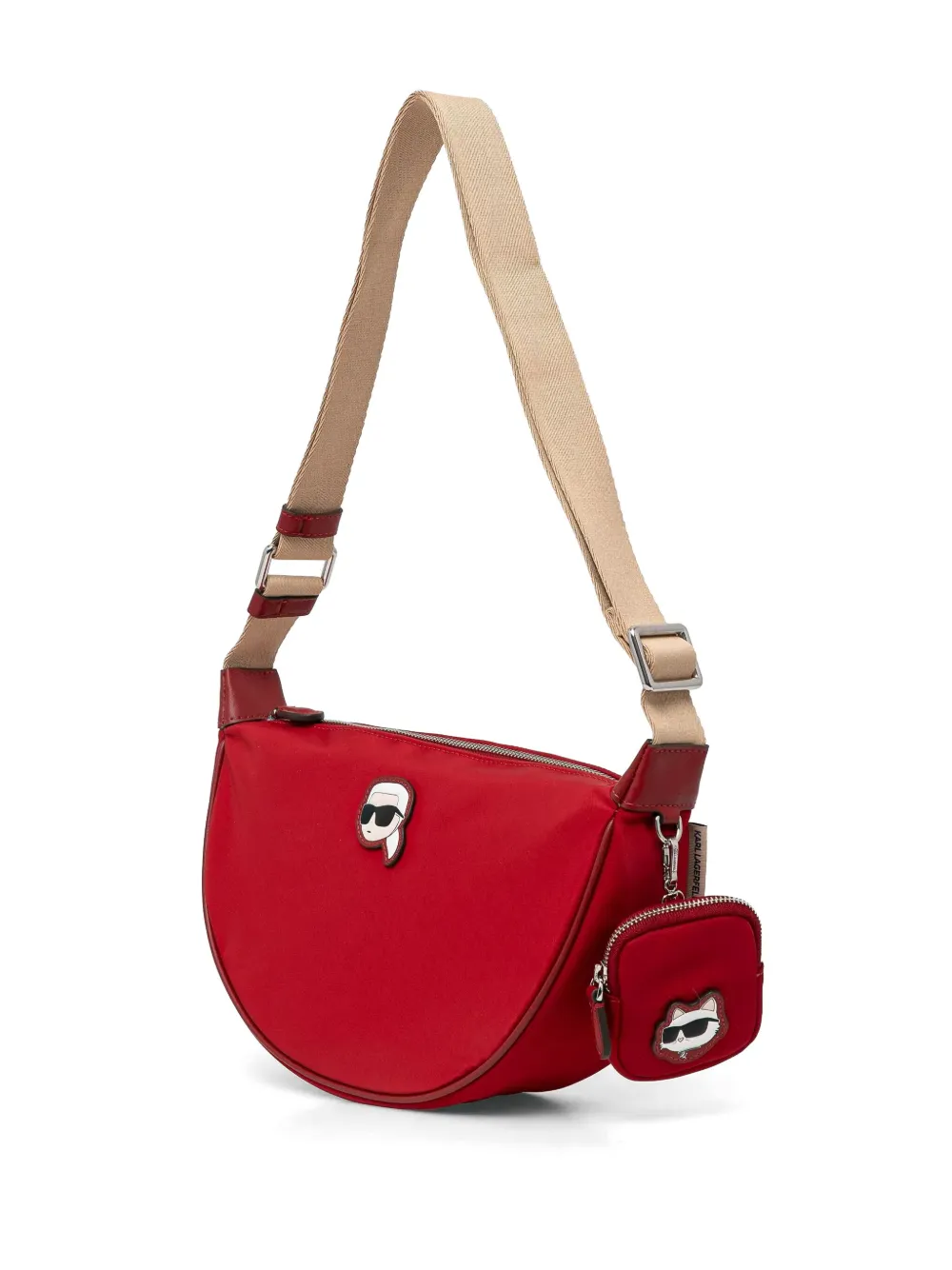 Karl Lagerfeld small half-moon Ikon bag - Rood