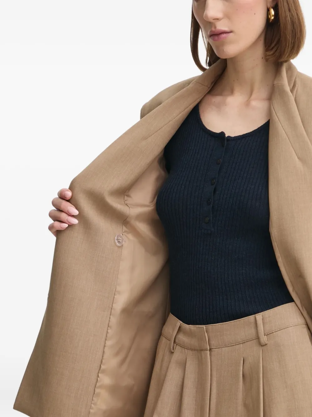 Herskind Double-breasted Buttoned Blazer In Neutral