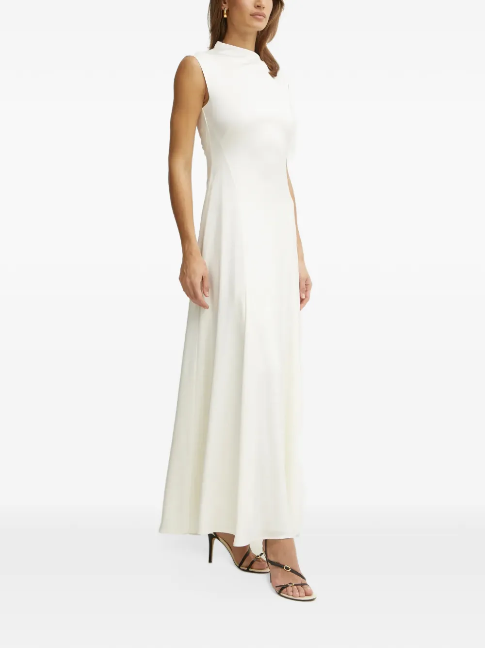 IVY OAK sleeveless high-neck maxi dress Wit